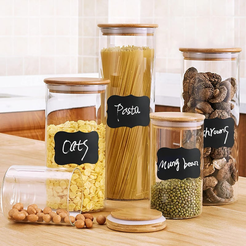 JEFURE 120 Pcs Chalkboard Labels for Storage Bins, Chalk Labels for Containers, Waterproof Mason Jar Labels, Reusable Chalk Labels for Mason Jar, Parties Decoration, Weddings, 2 Liquid Markers - Image 5